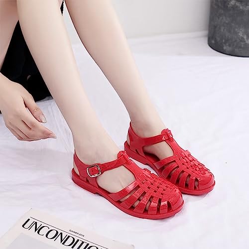 Image of Hee grand Crystal Jelly Heel Sandals for Women Summer Beach Jelly Shoes