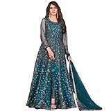 Beschreibung: Oberteil: Netz; Unterseite: Satin, Innen: Satin, Dupatta; Netz; Größe: max. bis zu 116,8 cm; Arbeit: schwere Stickerei; Stil: Anarkali-Badeanzug mit Schlitz; Typ: gebrauchsfertig