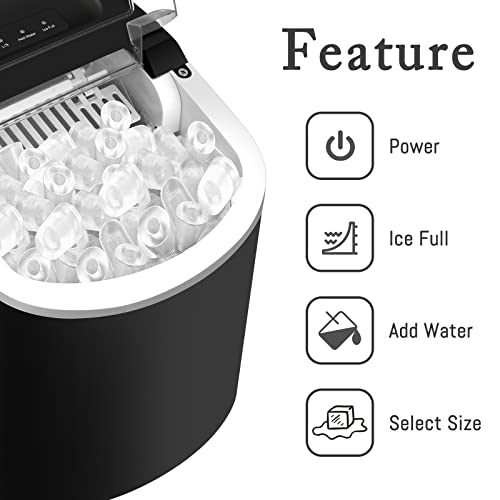 Hailang Portable Ice Maker Machine For Countertop, 2 Sizes Bullet Shaped Ice, 9 Ice Cubes Ready In 7 Minutes, With Ice Scoop And Basket For Home/Office/Bar #TOP1