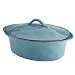 Rachael Ray Cucina Stoneware 3-1/2-Quart Oval Casserole, Agave Blue