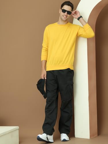 Image of Mack Jonney Fleece Regular Fit Solid Round Neck Sweatshirt for Men-MACK639877