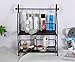 TQVAI 2 Tier Spice Rack Organizer Kitchen Bathroom Countertop Organizer with Paper Roll Holder, Black