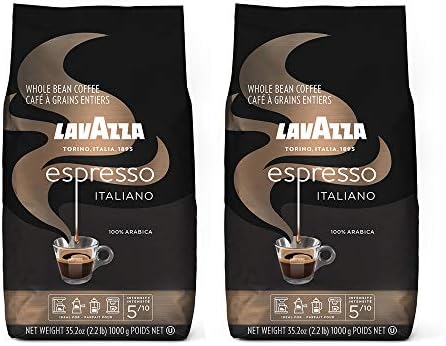 Lavazza Caffe Espresso Italiano Whole Bean Coffee Blend, Medium Roast, 2.2-Pound Bag (Pack of 2)