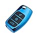 Couverture Clé de Voiture TPU 3 Boutons Coque Housse de Protection pour Clé de Voiture Anti-Chute Bleu Compatible avec Ford Focus Fiesta C-Max S-Max Kuga Mondeo MK