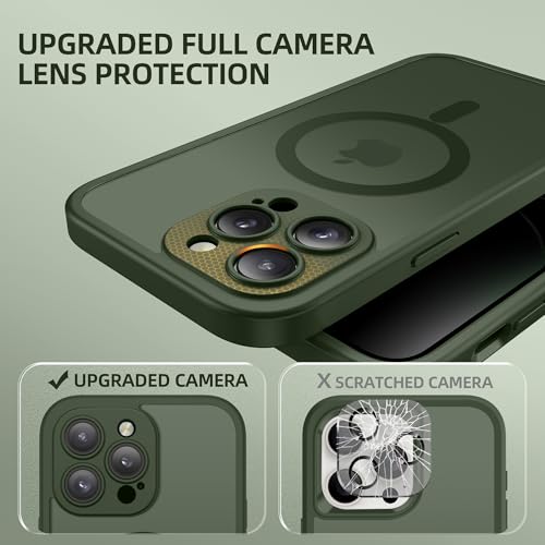Coque iPhone 14 Pro Max MagSafe intégrale vert foncé avec protège-écran espion - 4