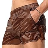 SimidunEUR Costume Uomo Mare Vintage Asciugatura Rapida Costume da Bagno Pantaloncini Corto Swim Trunks Trasparente,caffè 2,M