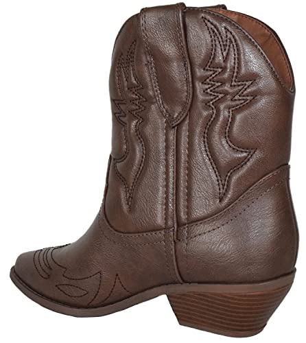 Image of Soda Women Cowgirl Cowboy Western Stitched Ankle Boots Pointed Toe Short Booties Rigging-S (Wide Fit Available)