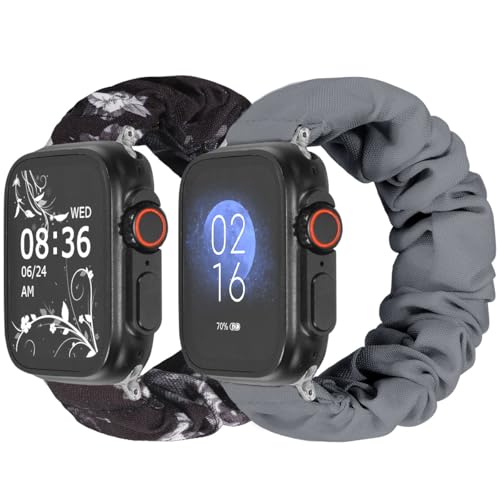 Meideli Bracelets élastiques doux imprimés pour femme compatibles avec iWatch Series 8/7/6/5/4/3/2/SE, 42mm/44mm/45mm