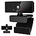 Produktbild Webcam 1080P mit Mikrofon für PC, HD Webcam USB mit Abdeckung, Web Kamera mit 110° Weitwinkel 360° Verstellbare Basis und Schutz der Privatsphäre, für Videokonferenzstudie Video Chat, Microsoft Mac