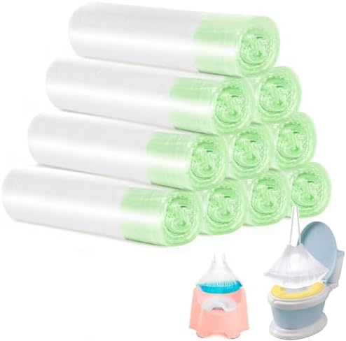 Tebery 100 Pack Portable Potty Chair Liners with Drawstring, Potty Bags Liners Disposable for Baby Toilet Potty Training Seat
