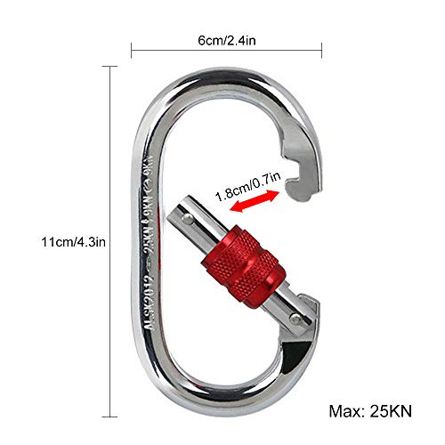 Mosquetão, Andoer Carabiner de escalada profissional 25KN Carabiner Portão de travamento Carabiner F