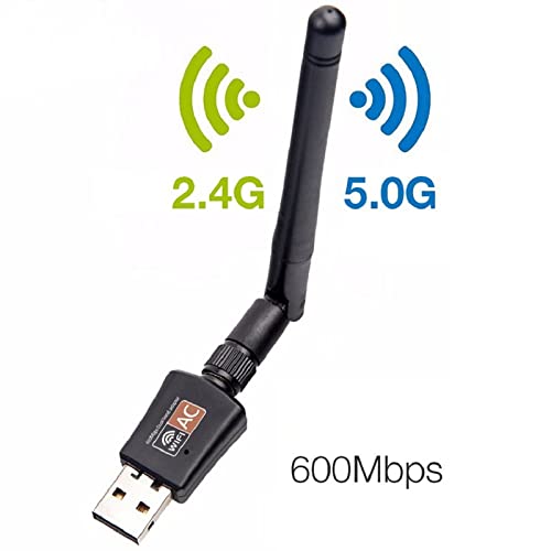 Image of TERABYTE USB WiFi Adapter 5G with Antenna 600Mbps Free Driver Dual Band Wireless Network Adapter Dongle 2.4GHz / 5.0GHz Ethernet 802.11ac for Laptop Desktop PC (Black) 06