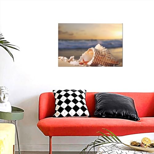 Peinture moderne YoupO Beach Seashell2 toile artistique de qualité pour chambre