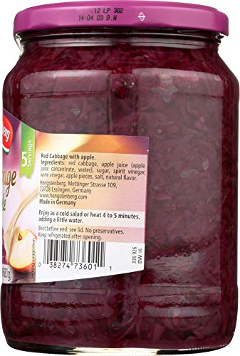 Hengstenberg Cabbage Red Apple, 24 Oz Jar
