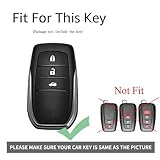 ontto car key fob cover fit for Toyota Yaris Cross Corolla Hybrid RAV4 Prius Camry Fortuner Highlander 2020-2025 key holder TPU Smart key Shell case keyring keychain styling Accessories 3 buttons 1 - Image 2