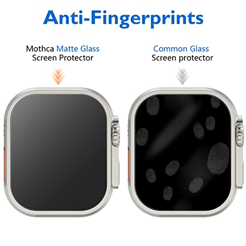 Mothca 2 Pack Tempered Glass Matte Screen Protector for Apple Watch Ultra 3 (2025) / Ultra 2 / Ultra (49mm) [Quick Fit Case] Auto-alignment HD Clear Touch Sensitive Anti-Scratch 9H Matte Glass Film