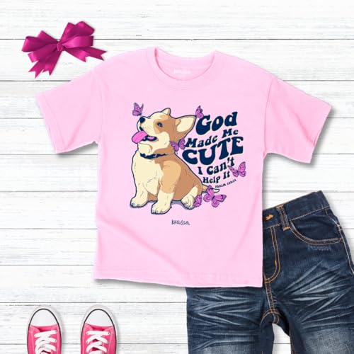 God Made Me Cute I Can't Help It Psalm 139:14 Pink Cotton Children's T-Shirt3