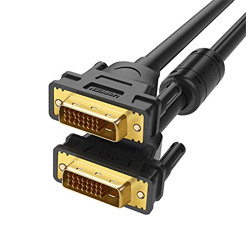 UGREEN 1.5 m DVI to VGA Cable DVI-I 24 + 5 Male to 15 Pin VGA Male Converter Adapter Cable with Gold Plated Highly Pure Copper Conductors, Support 1080P for Gaming, DVD, Laptop, and Projector
