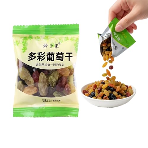 Paquete De Refrigerios Rainbow Raisins: Sin Semillas, 4 Sabores Naturales, Envueltos Individualmente, Azúcar Agregada, Frutas Secas Suaves Y Masticables For Niños Adultos(9g*40 packs)