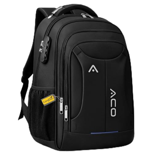 Mochila Bolsa Masculina Feminina Notebook Reforçada Anti Furto Semi Impermeável Escolar Faculdade Trabalho Viagem Resistente Executiva Cabo De Aço Saída Usb SAÍDA Fone DE OUVIDO (PRETO)