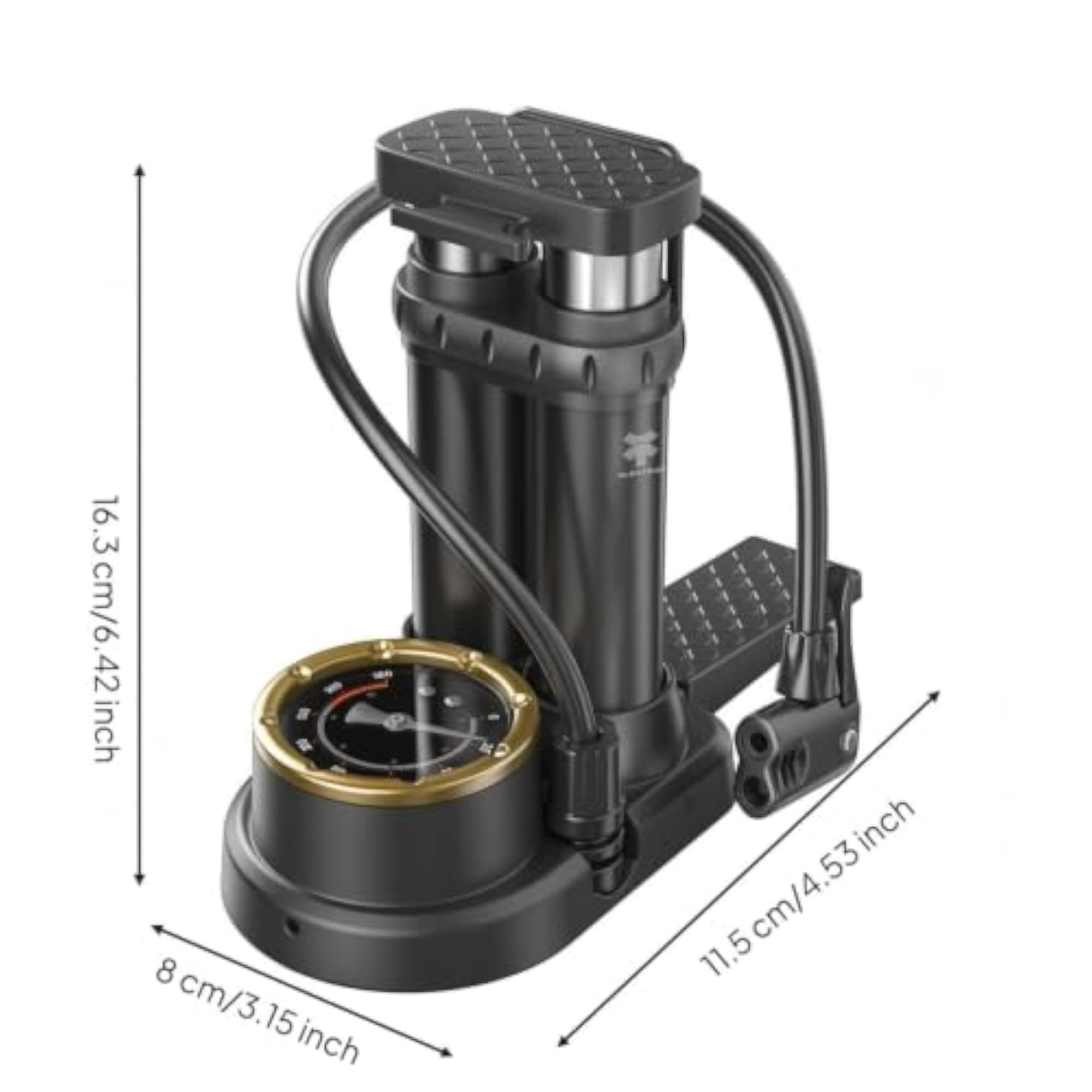 Portable Foot-Operated Compact Foot Pump with Gauge