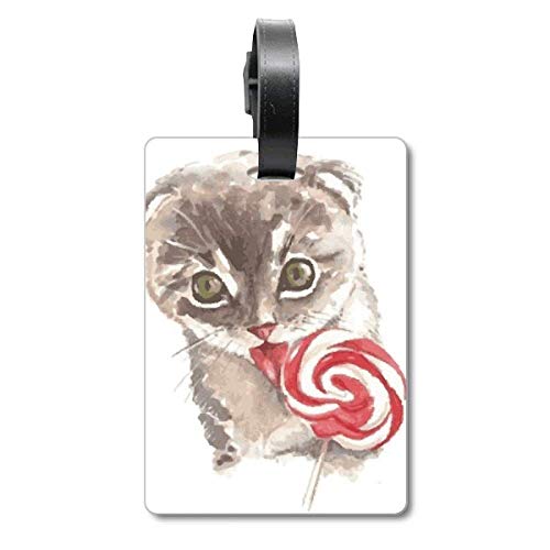 Étiquette valise Little Cat Lollipop et porte-adresse bagage motif animal mignon
