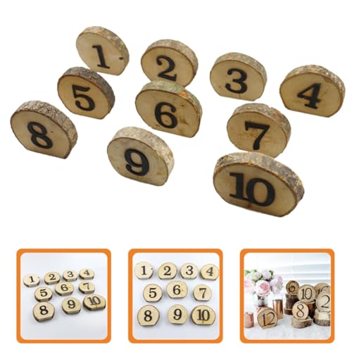 Numéros de Table en Bois Rustiques Mariage - Centre de Table Champêtre - 5