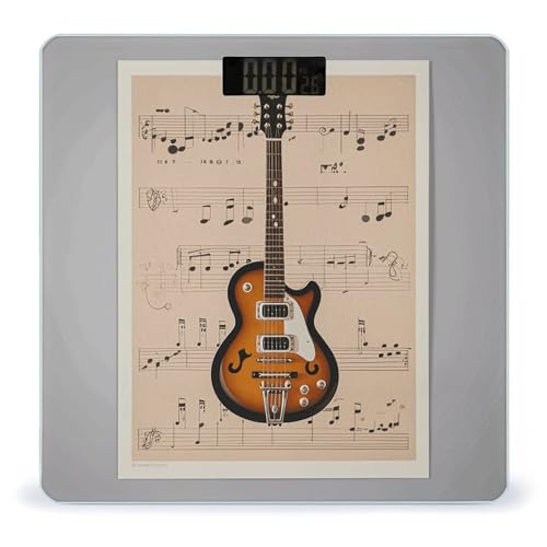 Báscula Digital para Baño con Estampado de Guitarra Musical