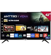 Antteq AV42F3 Smart TV 42 Pouces 2K D-LED (106 cm) Téléviseur avec Netflix, Prime Video, Molotov ...