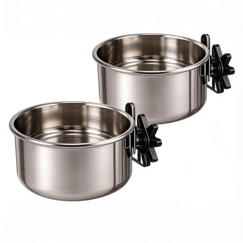 Image of Pets Empire Best Stainless Steel Birds Coop Cup Feeder Bowl (300 ML Pack of 4, coop)