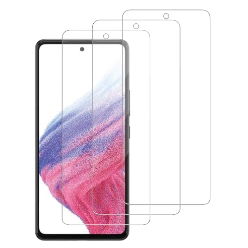 WowFluy 3 Pack for Samsung Galaxy A53 5G /A52 /A51 /A51 5G UW Tempered Glass Screen Protector Scratch-Proof Bubble-Free HD Transparent 9H Hardness Bubble Free Case Friendly