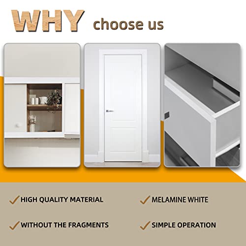 GSCIT Club White Melamine Edge Banding, 3/4 inch x 250ft Wood Edge Banding with Hot Melt Adhesive Pre-glued Cabinet Edge Banding Flexible Veneer Edging for Plywood Furniture Table