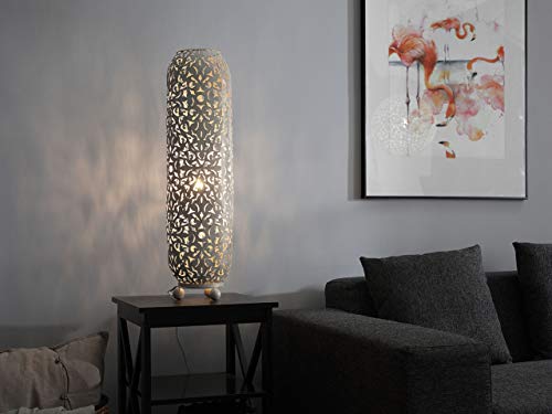 Beliani Stehlampe im Glamour Stil Metall beige gold Mures – Bild 4