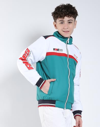 Image of Monte Carlo Boys' Regular Fit Printed Collared Neck Full Sleeve Winter Jacket | Trendy Printed Pattern | Warm Soft Fabric | Stylish Winter Outerwear for Boys (Pack Of 1)