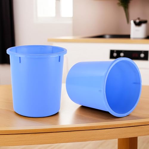 Image of Heart Home Pack of 2 Open-Top 5 Liters Dustbin for Bedroom, Bathroom & Kitchen | Durable & Portable Garbage Bin for Daily Household Use | Dustbin for Office /Small Spaces | Blue
