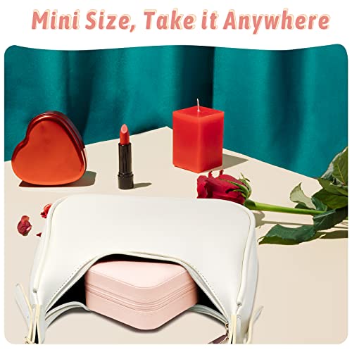 Image of Jewellery Box for Women, Girls, Children, Travel Small Jewellery Storage Box for Necklaces, Earrings and Bracelets, Pink, Polyvinyl Chloride PVC