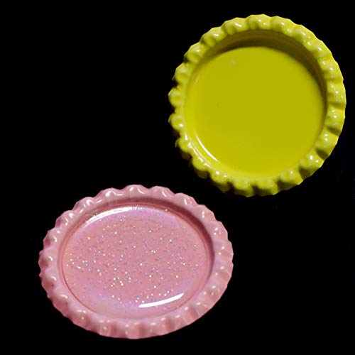 RUTICH 100 PCS Flat Decorative Bottle Cap Craft Bottle Stickers Double Sideds Printed for Hair Bows, DIY Pendants or Craft ScraPbooks,Mixed Colors(10 Colors) - Thumbnail 6