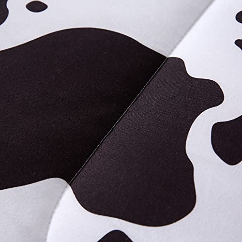 Mengersi Cow Print Comforter Set Full Size, Black And White Reversible All Season Plaid Grid Bedding Sets With 2 Pillow Shams For Kids Girls Boys #TOP4