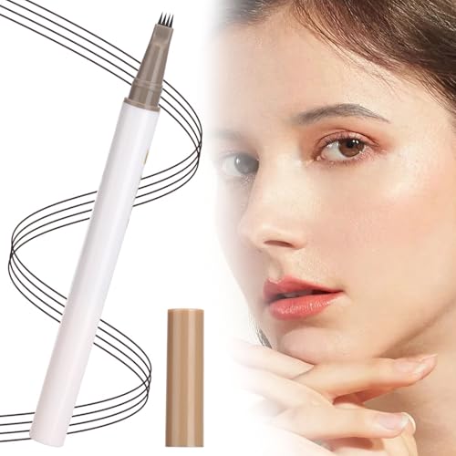 Lápiz de cejas impermeable de 4 tenedores, secado rápido, resistente al sudor, a prueba de manchas para maquillaje de larga duración (marrón gris)