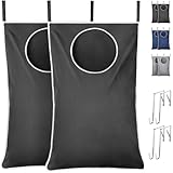 Crochets Ajustables : Le sac de linge suspendu est équipé de deux crochets réglables en acier inoxydable conçus pour s'adapter à la majorité des portes standard (compatible avec les portes de 3,5 à 5 cm d'épaisseur)