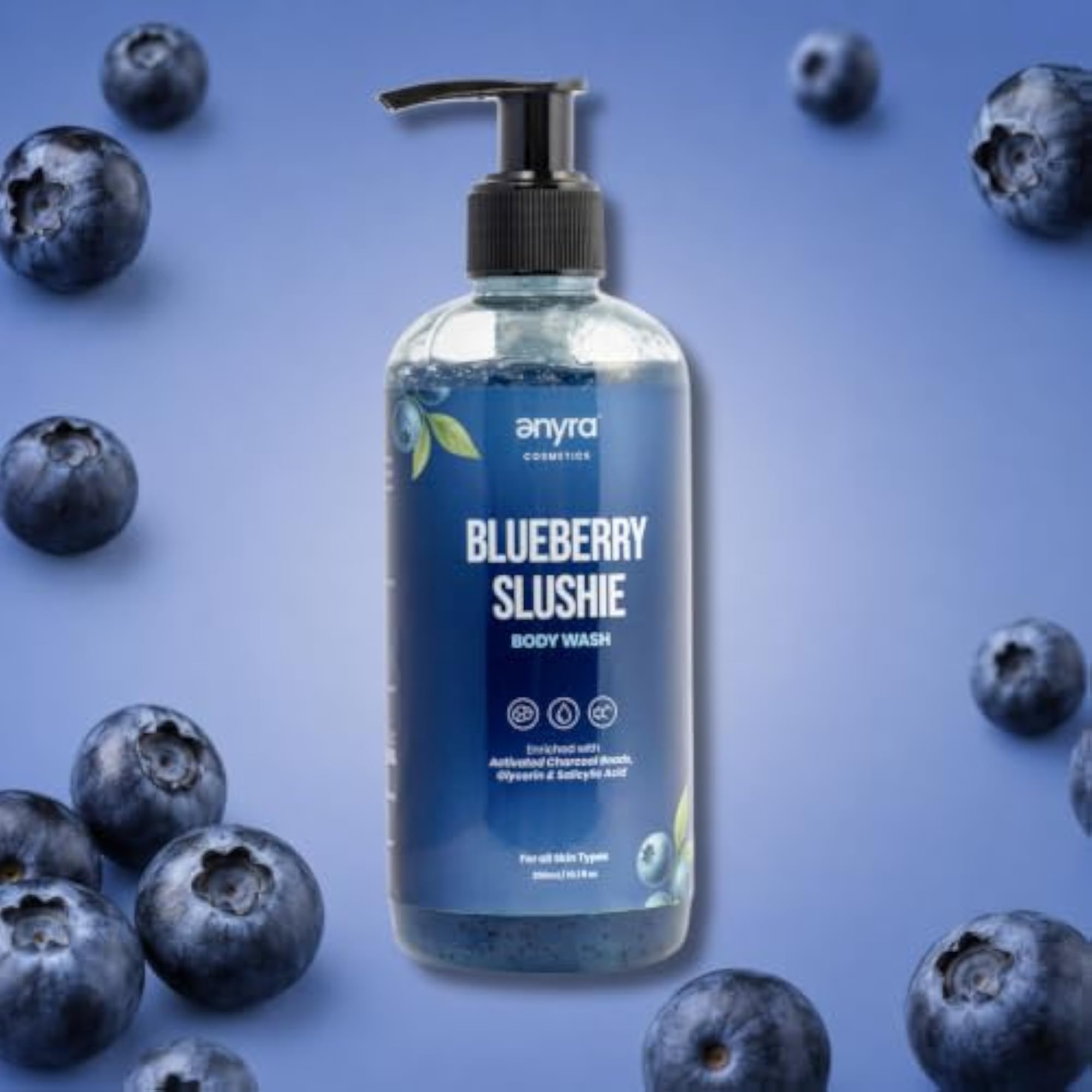 Blueberry Slushie Body Wash with Charcoal Beads, 300ml
