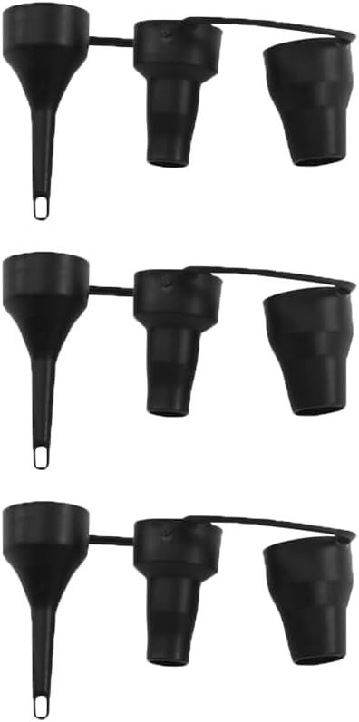 3-in-1 Air Pump Nozzle Set Black Plastic Air Valve Adapters for Inflatable Mattress, Pool Floats, Toys，3 Pack