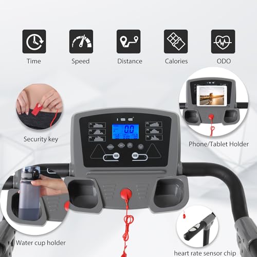 Cinta de Correr Plegable, Cinta De Andar con 1,5HP Motor,12 KM/H, Pantalla LCD, 12 Programas, Cinta De Correr con Inclinación Walking Pad Ultra silenciosa y Slim, Cinta Correr Profesional para casa - Imagen 3