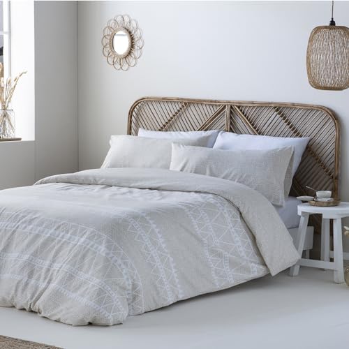 Funda Nordica Reversible Navia Beige Cama de 105 Cierre con Botones HIPOALERGENICA