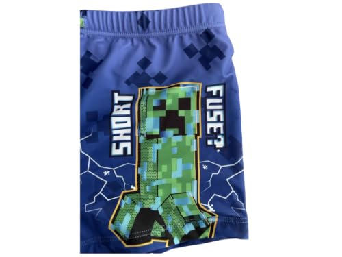 Bañador tipo bóxer Minecraft azul ideal para vacaciones de playa 4