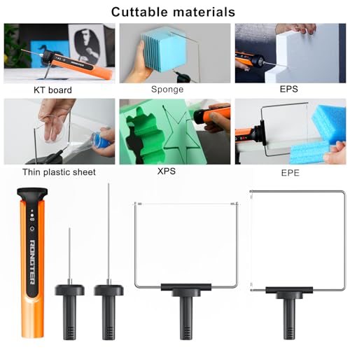 4 in 1 Hot Wire Electric Foam Cutter kit, Styrofoam Cutting Tool 15W/ 6V with Case, Heated Foam Carving Knife Kit. (Bagged Orange)