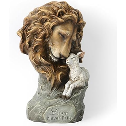 BC Home Décor Hand Painted Lion and Lamb Figure Cover