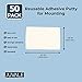 Juvale Mounting Putty Pads - White, 50-Pack - Removable Reusable Sticky Tack for Poster & Picture Hanging - No Residue on Walls & Glass - Suitable for Crafts, Office & Classroom Decor