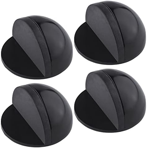 TYFYH 4 Pcs Floor Door Stoppers Stainless Steel Oval Adhesive Door Stop, No Need to Drill for Protect Walls and Doors