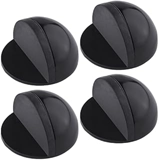 TYFYH 4 Pcs Floor Door Stoppers Stainless Steel Oval Adhesive Door Stop, No Need to Drill for Protect Walls and Doors